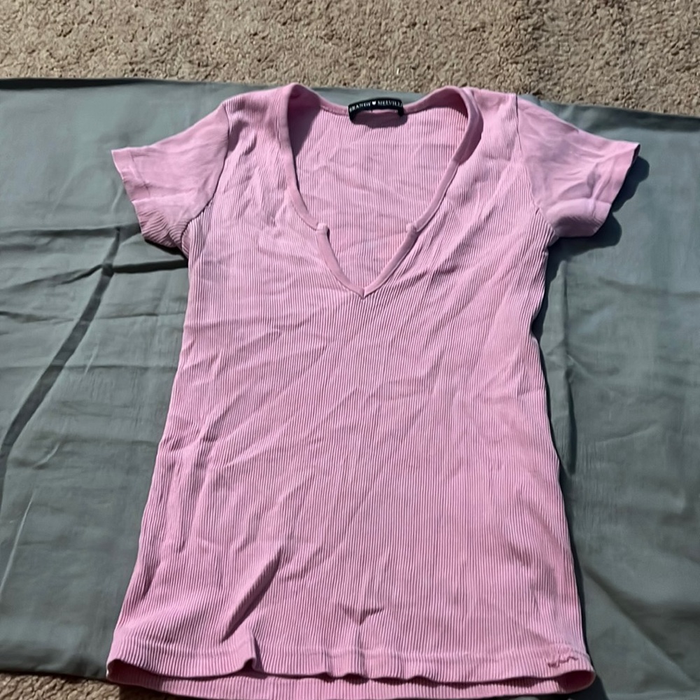 Brandy Melville ribbed short sleeve tank